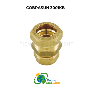 Raccordo Dritto Doppio Inox-Rame COBRASUN 3001KB Tiemme - DN12 a DN25