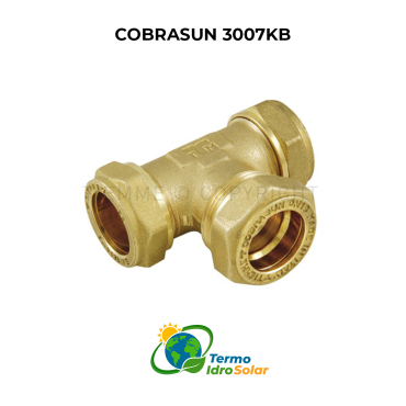 Raccordo TEE Rame/Inox/Rame COBRASUN 3007KB Tiemme - 22mm/DN16/22mm
