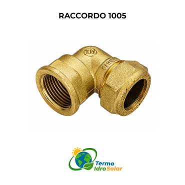 Raccordo curvo femmina a compressione per tubo rame