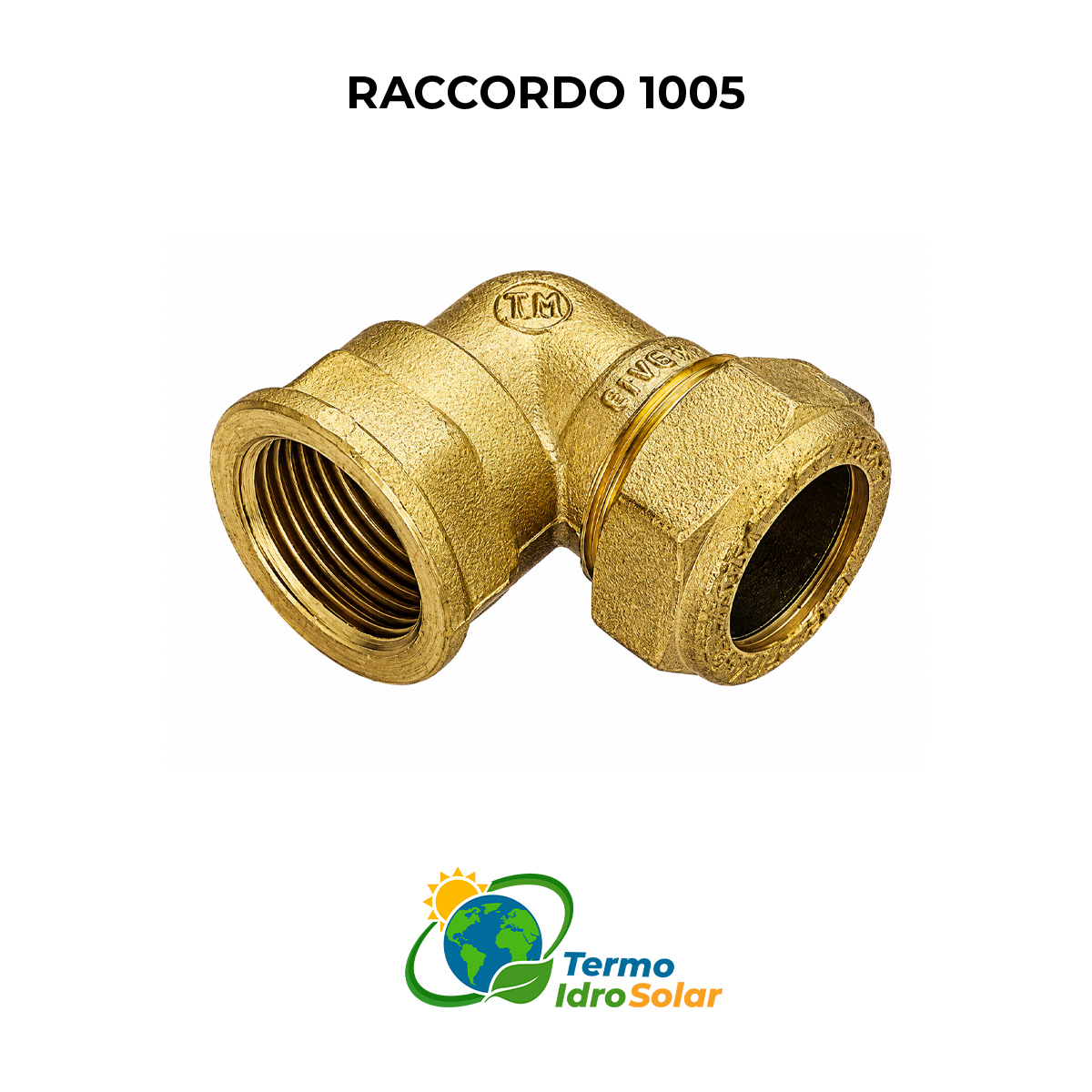 Raccordo curvo femmina a compressione per tubo rame