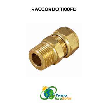 Raccordo Dritto a Compressione Maschio per Tubo Rame.