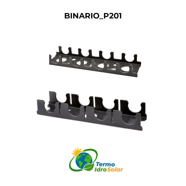 Binario in plastica antiurto con base autoadesiva di fissaggio 16-17-20mm