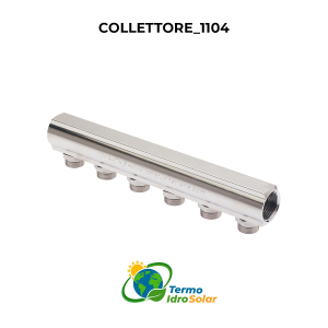 1104 1" Collettore Semplice 1104 con Attacchi Premontati - 3/4" Euroconus
