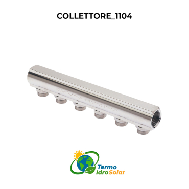 1104 1" Collettore Semplice 1104 con Attacchi Premontati - 3/4" Euroconus