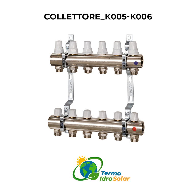 K005 1" kit collettori per Riscaldamento a Pavimento - 3/4" Euroconus