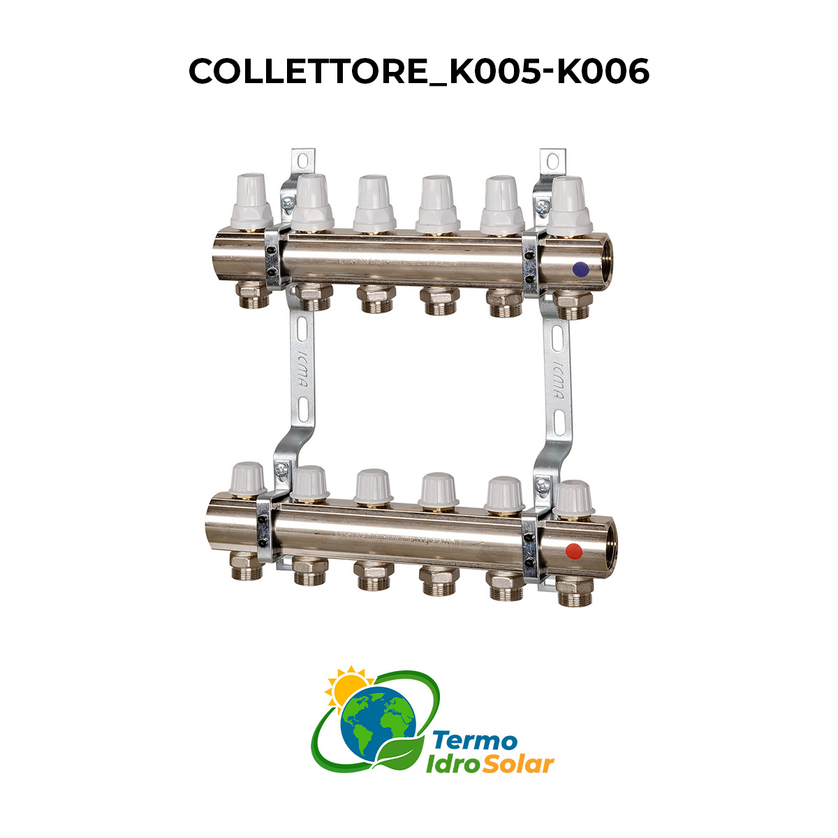 K005 1" kit collettori per Riscaldamento a Pavimento - 3/4" Euroconus