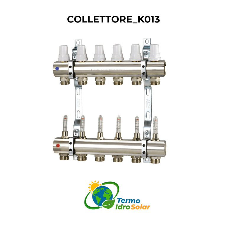 K013 1" kit collettore con Regolazione Manuale e Intercettazione Termostatizzabile