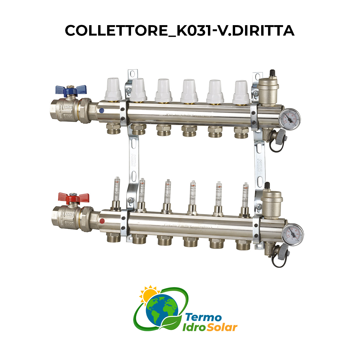 K031 Collettore radiante 1"x3/4" euroconus con regolazione manuale/termostatizzabile vavole dritte o a squadra - immagine 2