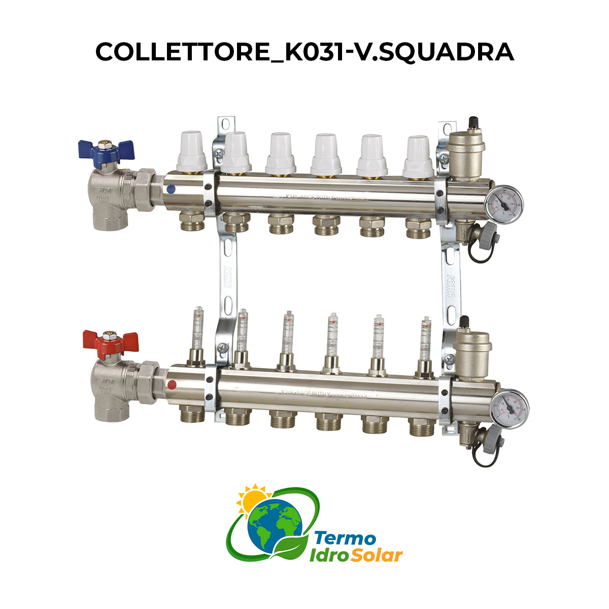 K031 Collettore radiante 1"x3/4" euroconus con regolazione manuale/termostatizzabile vavole dritte o a squadra - immagine 3