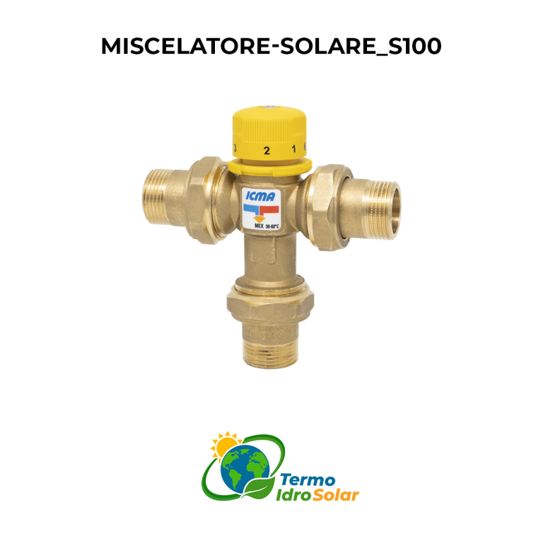 Miscelatore Termostatico ICMA S100 via MIX inferiore per Impianti Solari