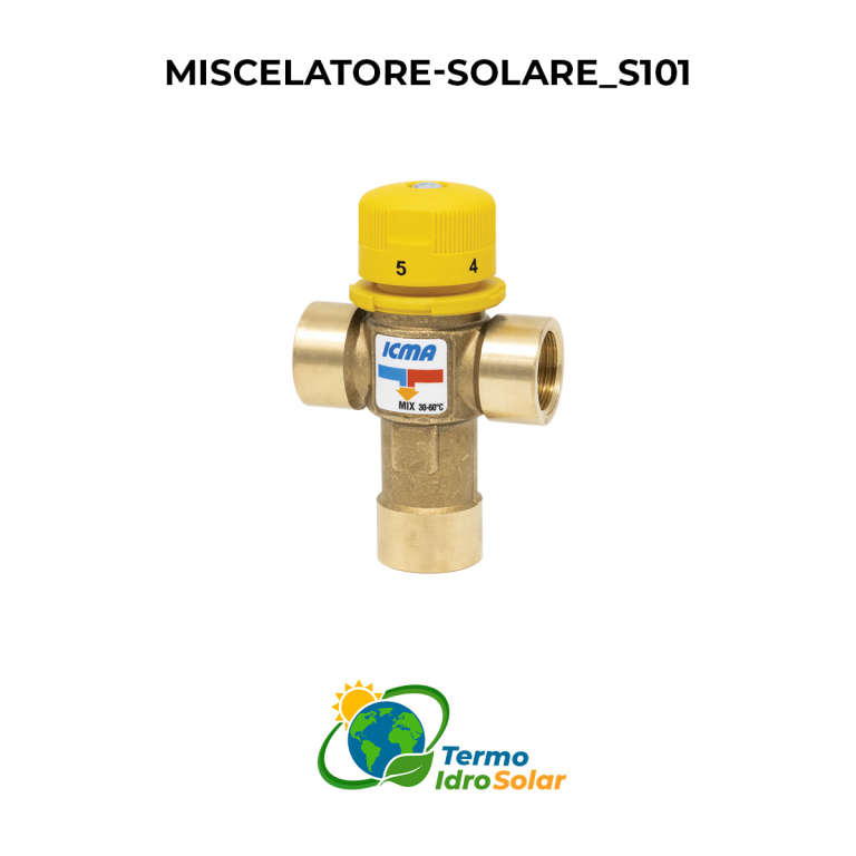 Miscelatore Termostatico S101 per la regolazione della temperatura negli impianti solari termici.