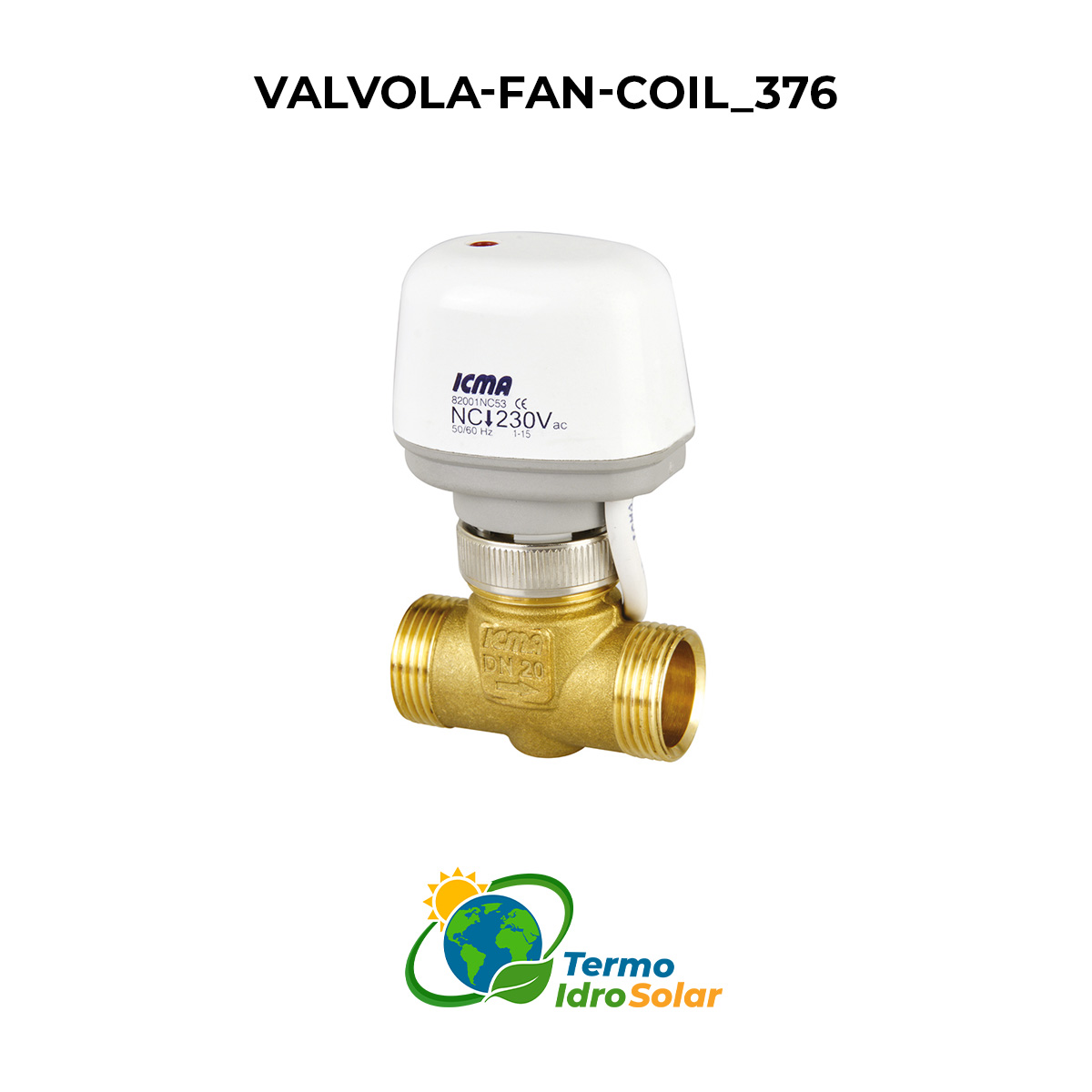 376 Valvola fan coil 2 vie sede conica con attuatore ART.980 N.C. on-off