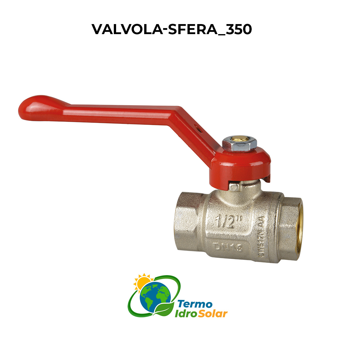 Valvola a sfera femmina-femmina leva rossa icma 350