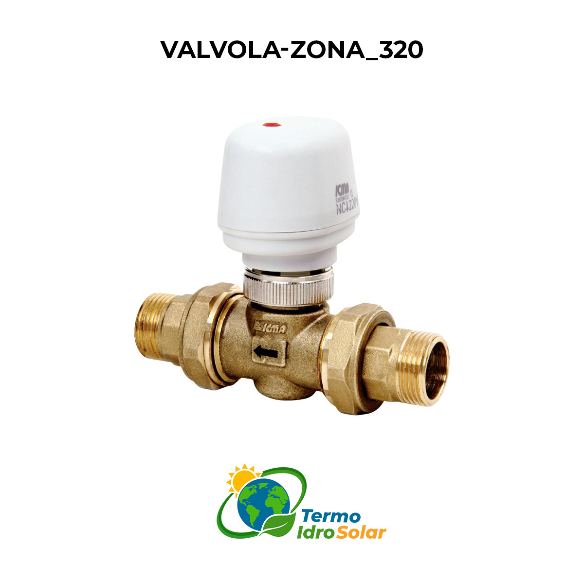 320 Valvola di zona a due vie a pistone con bocchettoni attuatore art.979 N.C. con microinterruttore