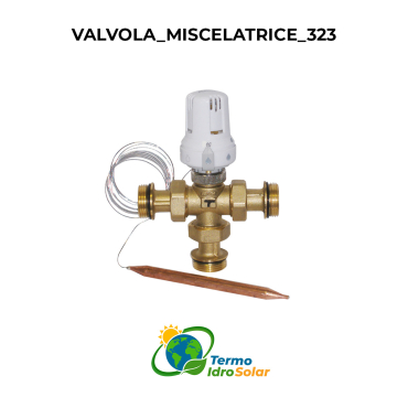 323 Valvola miscelatrice a tre vie con sensore termostatico a capillare 20-50°C