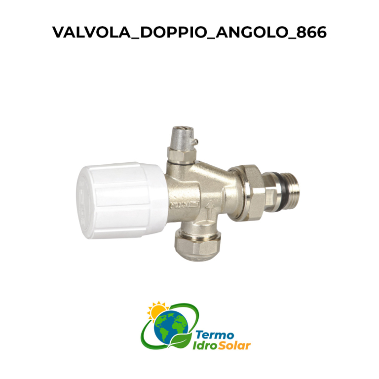 Valvola Doppio Angolo ICMA 866 – Regolazione del flusso e sfiato aria per impianti monotubo e bitubo.