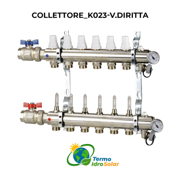 K023 1"1/4 valvole a dritte Kit collettore con regolazione e misuratori portata