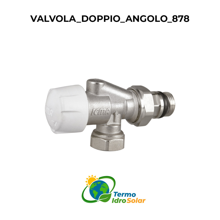 Valvola Doppio Angolo – Predisposta per comando termostatico, ideale per impianti monotubo e bitubo.