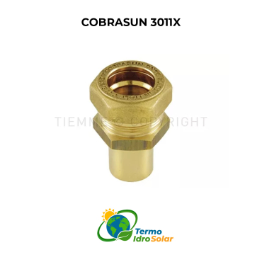 Raccordo Dritto tubo Inox/tubetto cilindrico  COBRASUN 3011X Tiemme - DN16 a DN25