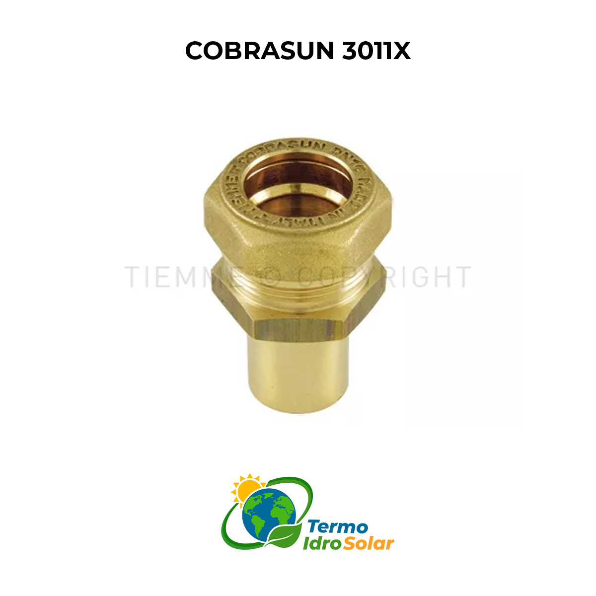 Raccordo Dritto tubo Inox/tubetto cilindrico COBRASUN 3011X Tiemme - DN16 a DN25