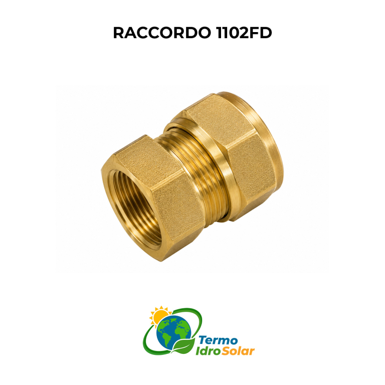 Raccordo dritto femmina a compressione per tubo rame