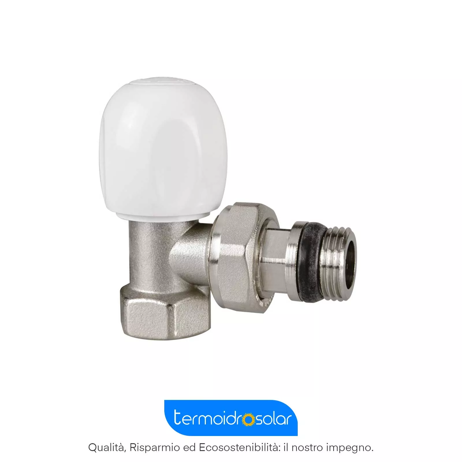 Valvola Termostatizzabile a squadra 3/8" con bocchettone antisgocciolamento