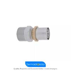 Raccordo a pressare SEMPITER® 402 diritto maschio in ottone.