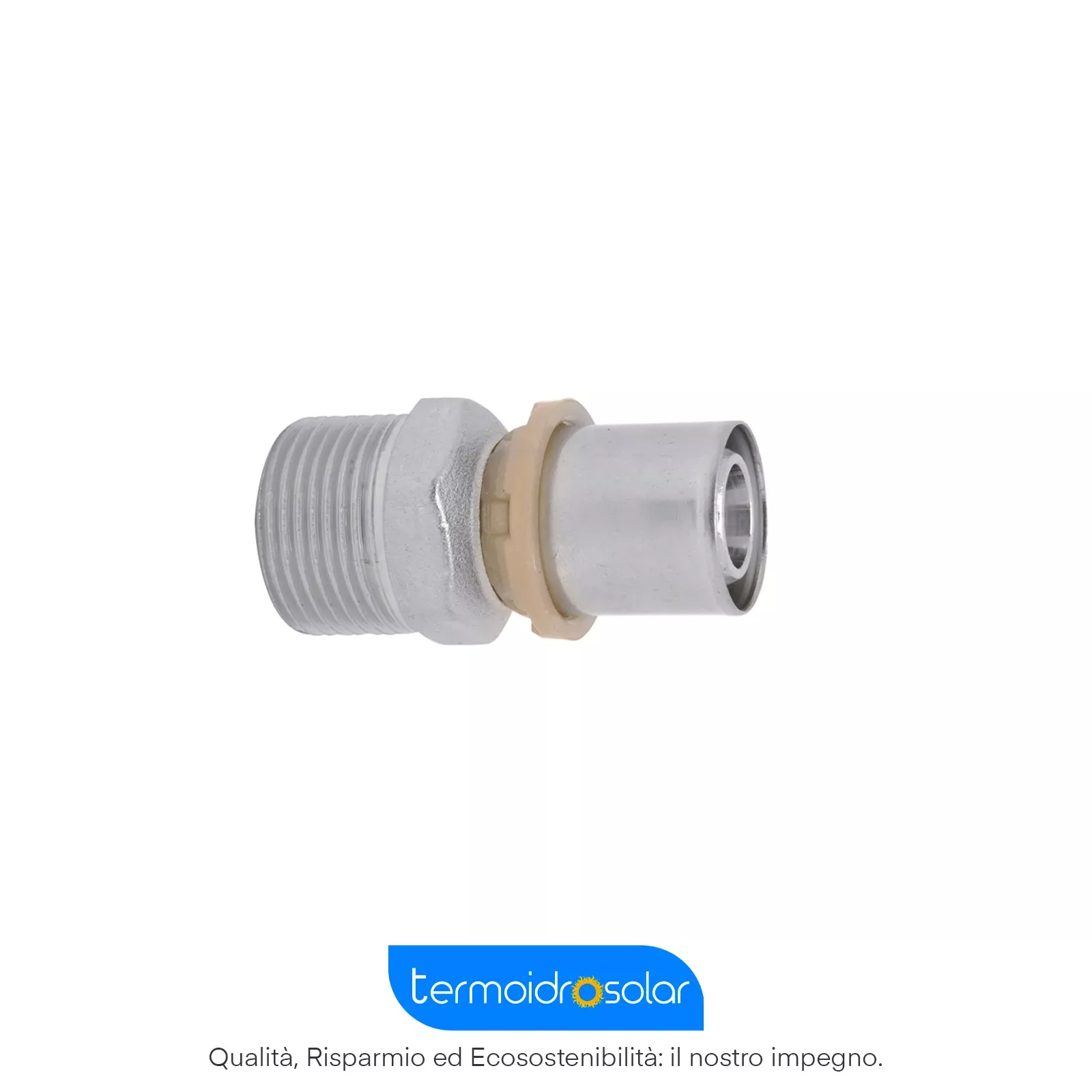 Raccordo a pressare SEMPITER® 402 diritto maschio in ottone.