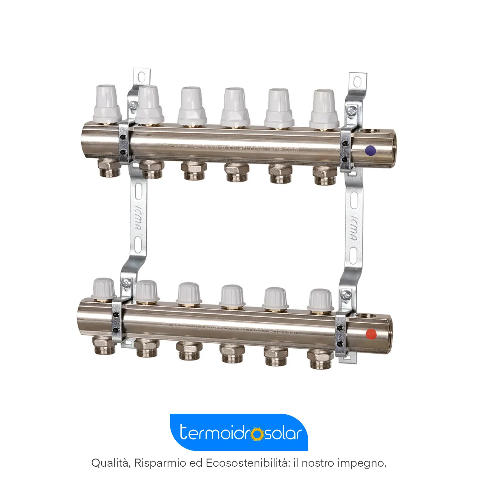 K009 1" kit collettori per Impianti a Pavimento - 3/4" Euroconus