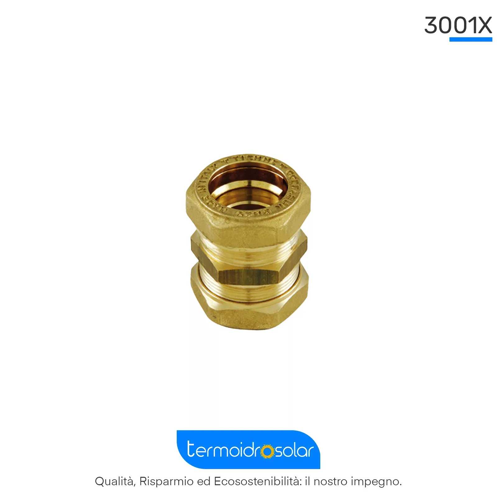 Raccordo Dritto Doppio COBRASUN 3001X Tiemme DN12-DN32