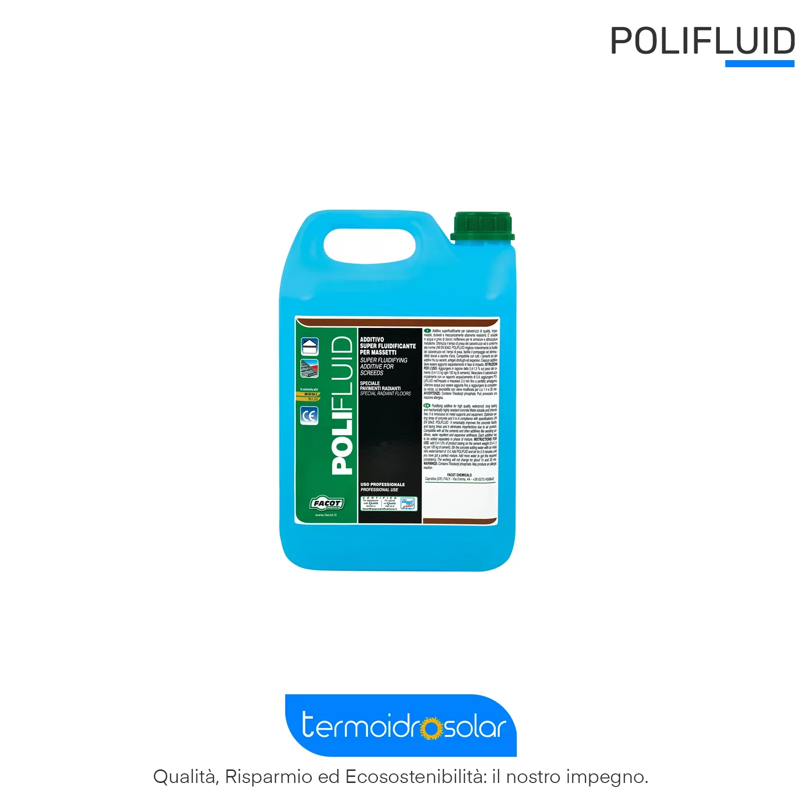 Additivo Fluidificante POLIFLUID 10kg per Massetti e Pavimenti Radianti