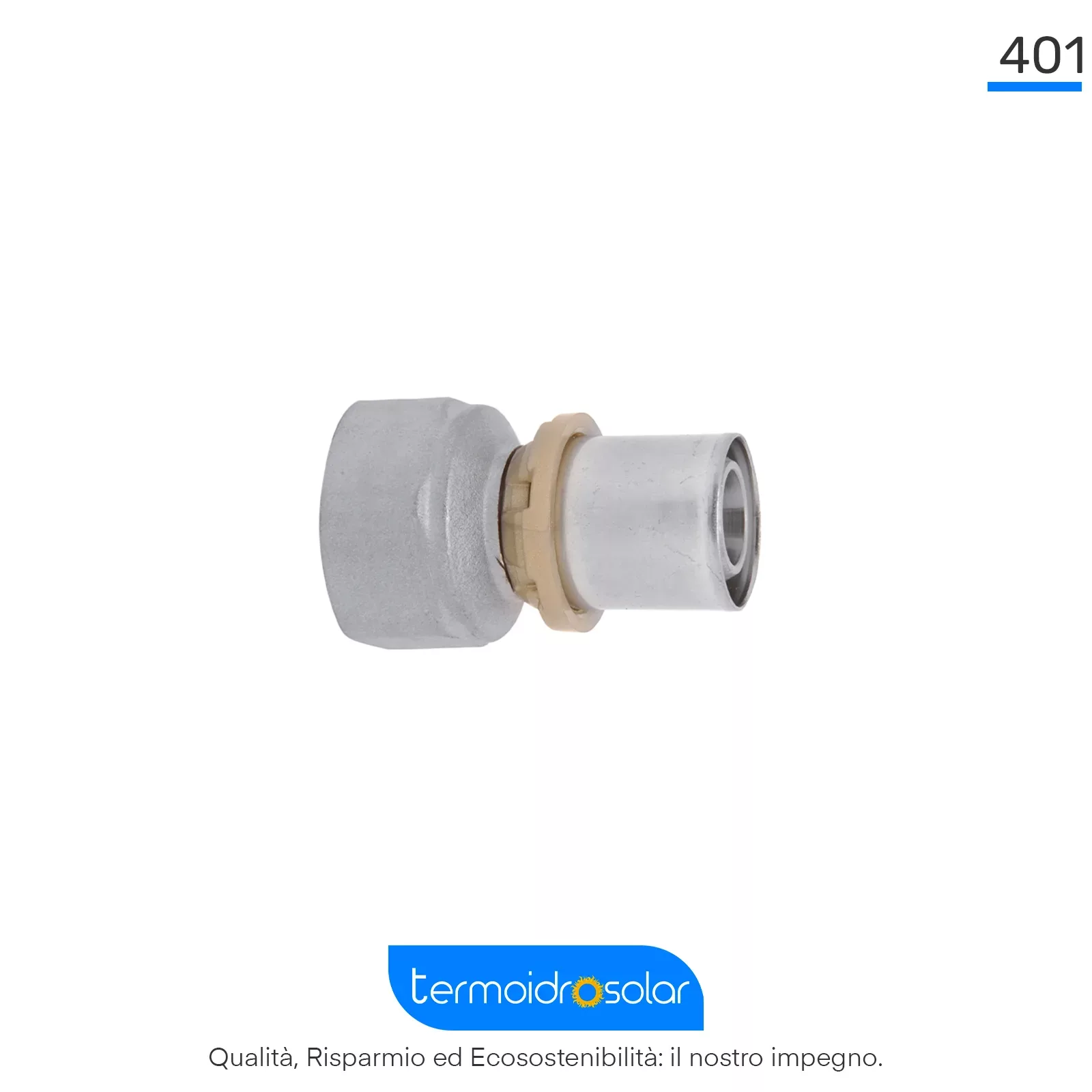 Raccordo a pressare SEMPITER® 401 diritto femmina in ottone.