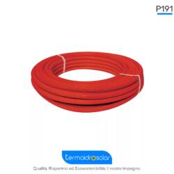 Tubazione multistrato PEX/AL/PEX P191 con finitura antigraffio e rivestimento rosso.