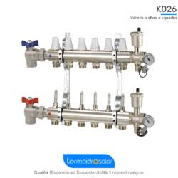 Kit collettore K026 con valvola a sfera a squadra