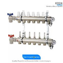 Kit Collettore K024 con Misuratore di Portata e Valvole a Sfera a Squadra
