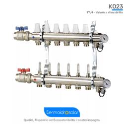 K023 1"1/4 valvole a dritte Kit collettore con regolazione e misuratori portata
