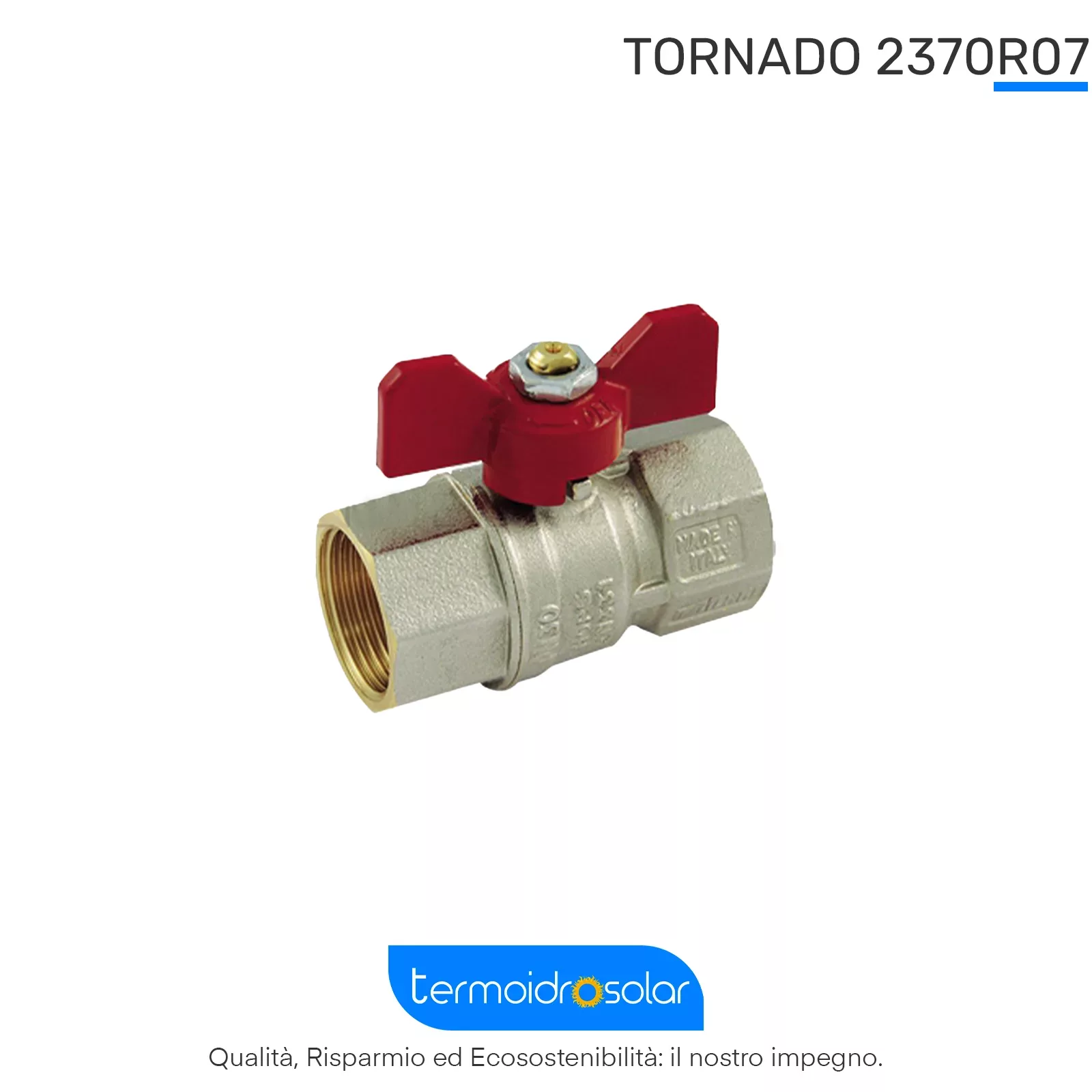 Valvola a Sfera Tornado Tiemme 2370R07 - Femmina/Femmina con Leva Farfalla