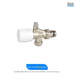 Valvola Doppio Angolo ICMA 866 – Regolazione del flusso e sfiato aria per impianti monotubo e bitubo.