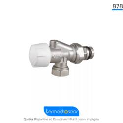 Valvola Doppio Angolo – Predisposta per comando termostatico, ideale per impianti monotubo e bitubo.
