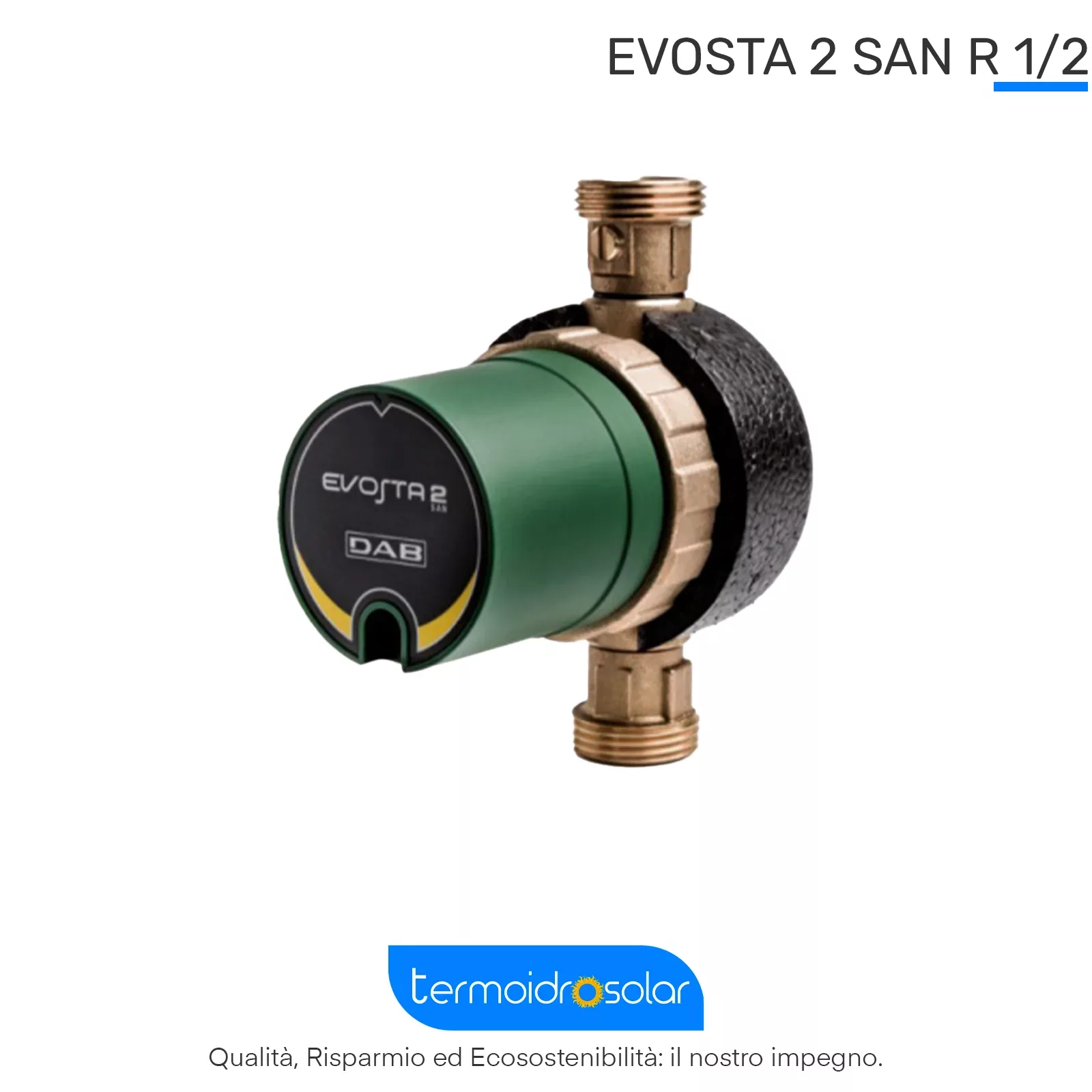 DAB Evosta 2 11/85 SAN R 1/2" – Circolatore elettronico ad alta efficienza per il ricircolo dell'acqua calda sanitaria.