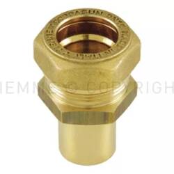 Raccordo Dritto tubo Inox/tubetto cilindrico  COBRASUN 3011X Tiemme - DN16 a DN25