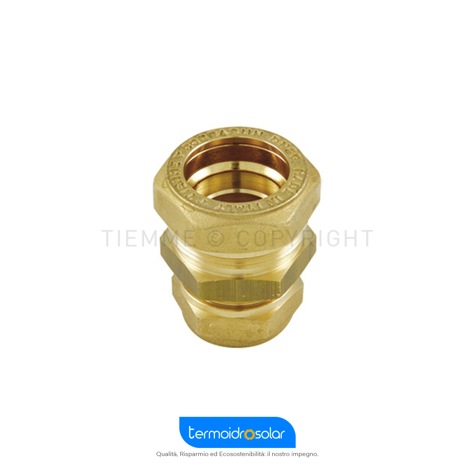 Raccordo Dritto Doppio Inox-Rame COBRASUN 3001KB Tiemme - DN12 a DN25