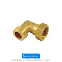 Raccordo curvo maschio con girello e guarnizione sede piana 3/4"x3/4"