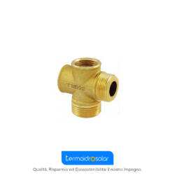Raccordo a croce filettature Maschio sede piana