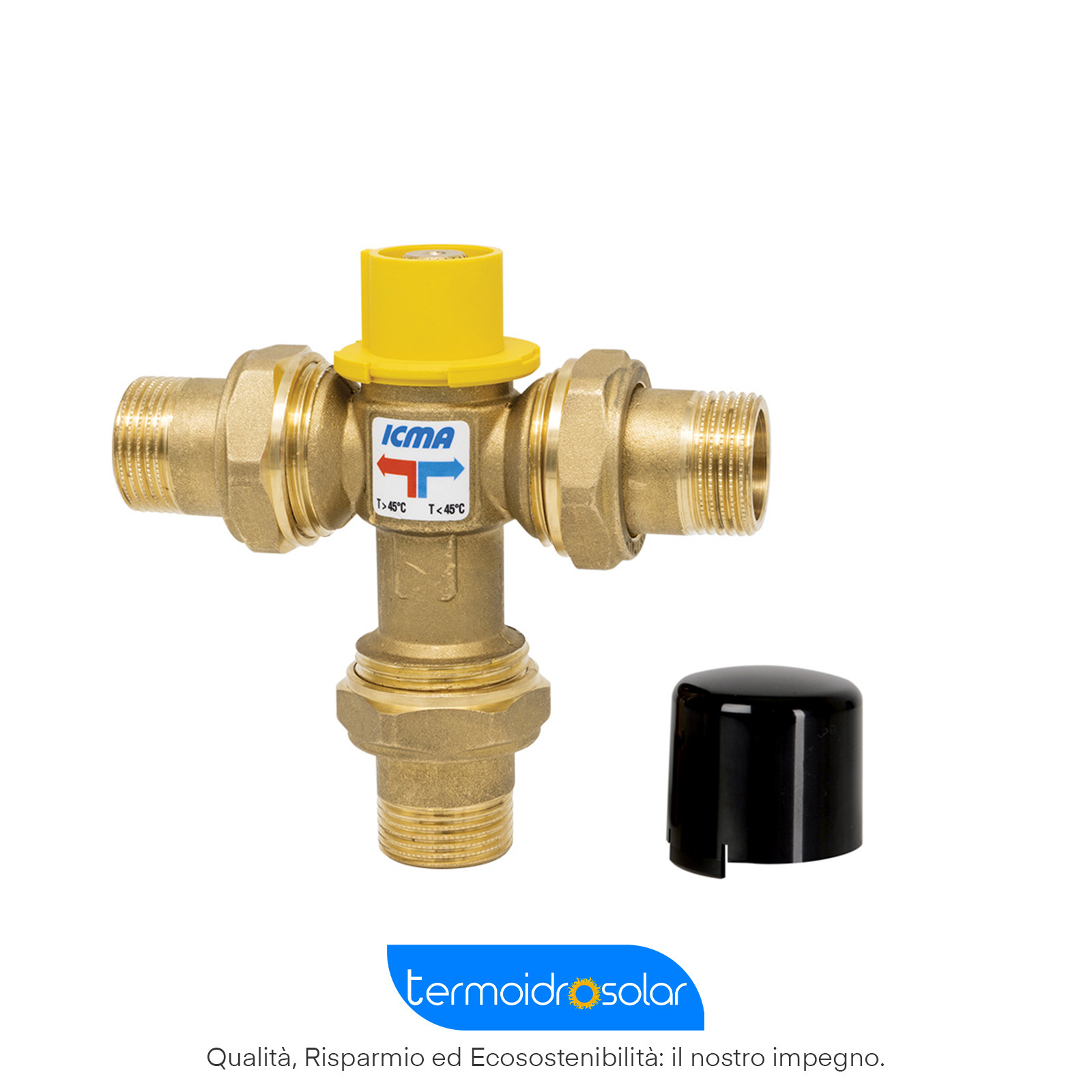 Deviatore termostatico per impianti solari deviazione T 45°C