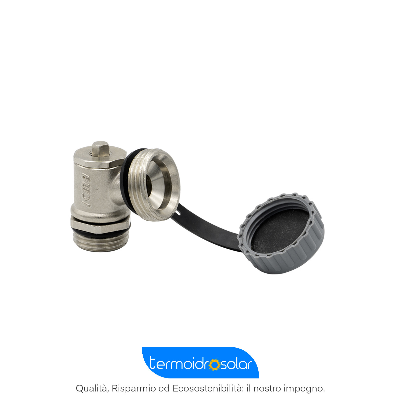 Rubinetto di scarico acqua nichelato con tappo