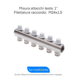 Collettore di mandata con detentori a regolazione micrometrica M24x1,5