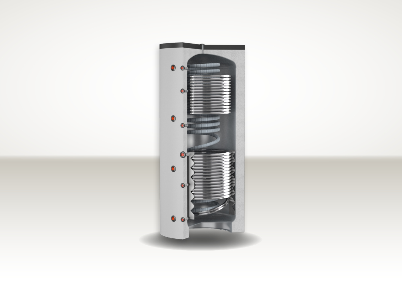ECO COMBI 3 PDC con 1 scambiatore fisso per ACS e 2 scambiatori fissi
