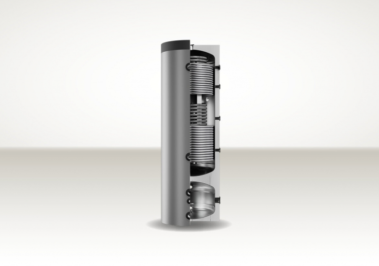 ECO COMBI 3 PDC HY con scambiatore per ACS, volano termico caldo-freddo e 2 scambiatori fissi