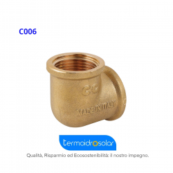 Gomito Femmina Femmina in ottone giallo